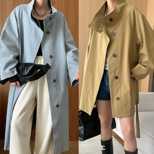 選べる2種 レディース アウター トレンチコート ショート丈 ロング丈 長袖 袖あり ハイネック 襟なし ベルト ポケット 前開き ボタン かわいい 大人可愛い シンプル カジュアル おしゃれ レトロ こなれ感 クール 都会的 無地 春 秋 10代 20代 30代 デート お出かけ 旅行 レストラン 公園 女子会 休日 ショッピング カフェ 重ね着 コーデ 普段使い 着回し S M L オフホワイト ベージュ 水色 ライトブルー 大人カラー 春カラー 秋カラー カラバリ