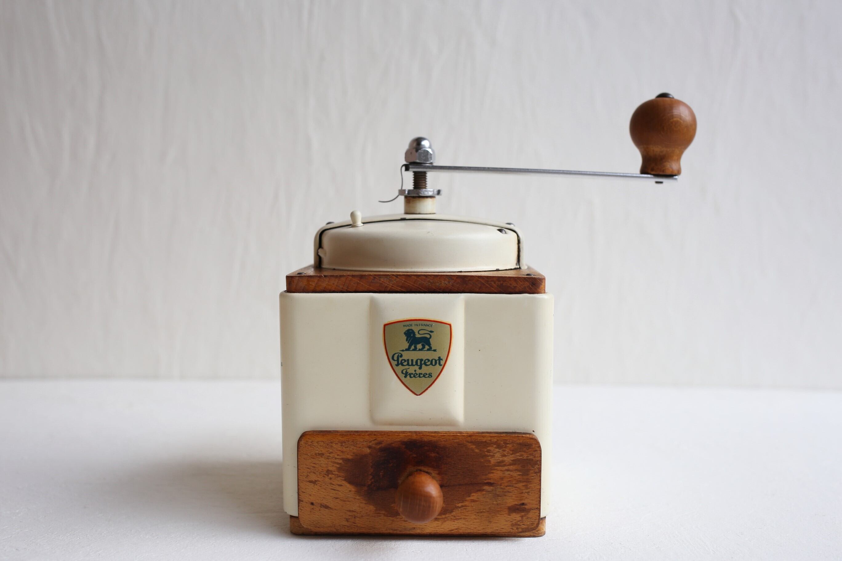 フランス アンティーク ヴィンテージ Peugeot プジョー コーヒーミル アイボリー N-00140