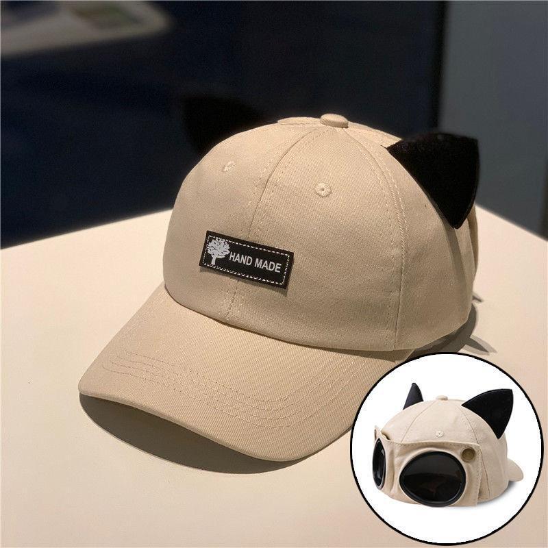 送料無料】FS-07 猫 ねこ 猫耳 2way キャップ 帽子 ゴーグル 親子 兄弟