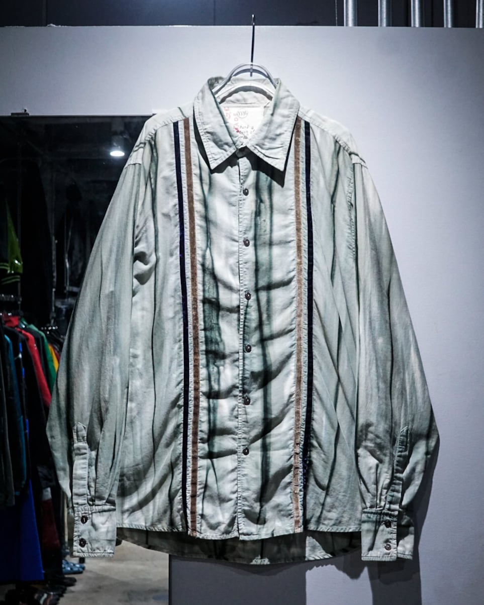 add(C)vintage】Dyed × Velour Line Loose L/S Shirt | Caka add(C)vintage】Dyed × Velour Line Loose L/S Shirt | Caka