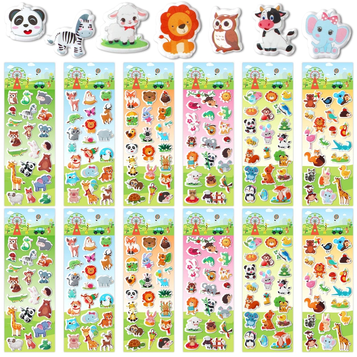 METBOU 動物 シール ぷっくり240枚 ぷくぷくシール 可愛い 動物スッテカー 動物シール ご褒美シール 3D 動物 スケジュール ...