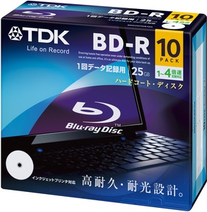 【数量限り】TDK データ用ブルーレイディスク BD-R 25GB 1-4倍速 ホワイトワイドプリンタブル 10枚 5mmスリムケース BRD25PWB10A