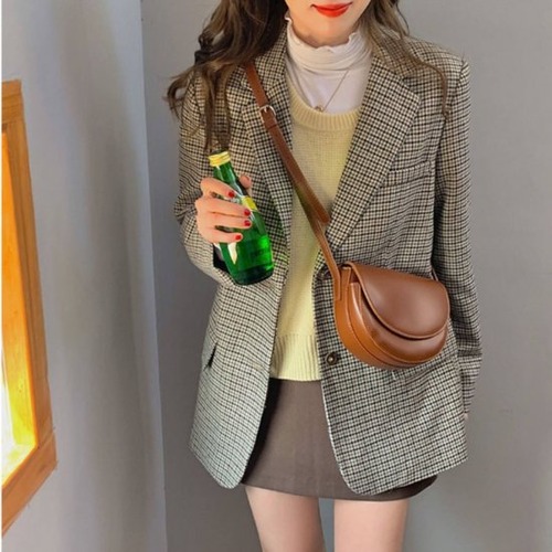 ジャケット チェック柄 スーツ 秋 冬 テーラードジャケット ヴィンテージ コート アウター カジュアル お仕事 オフィス オフィスカジュアル チェック柄ジャケット テーラードジャケット アウター
