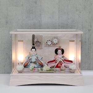 ピーカブーひな人形 ベルズキッスシリーズ アクリルケース飾り 【若菜 -Wakana-】 ひな人形|雛人形|桜|つまみ細工|和モダン