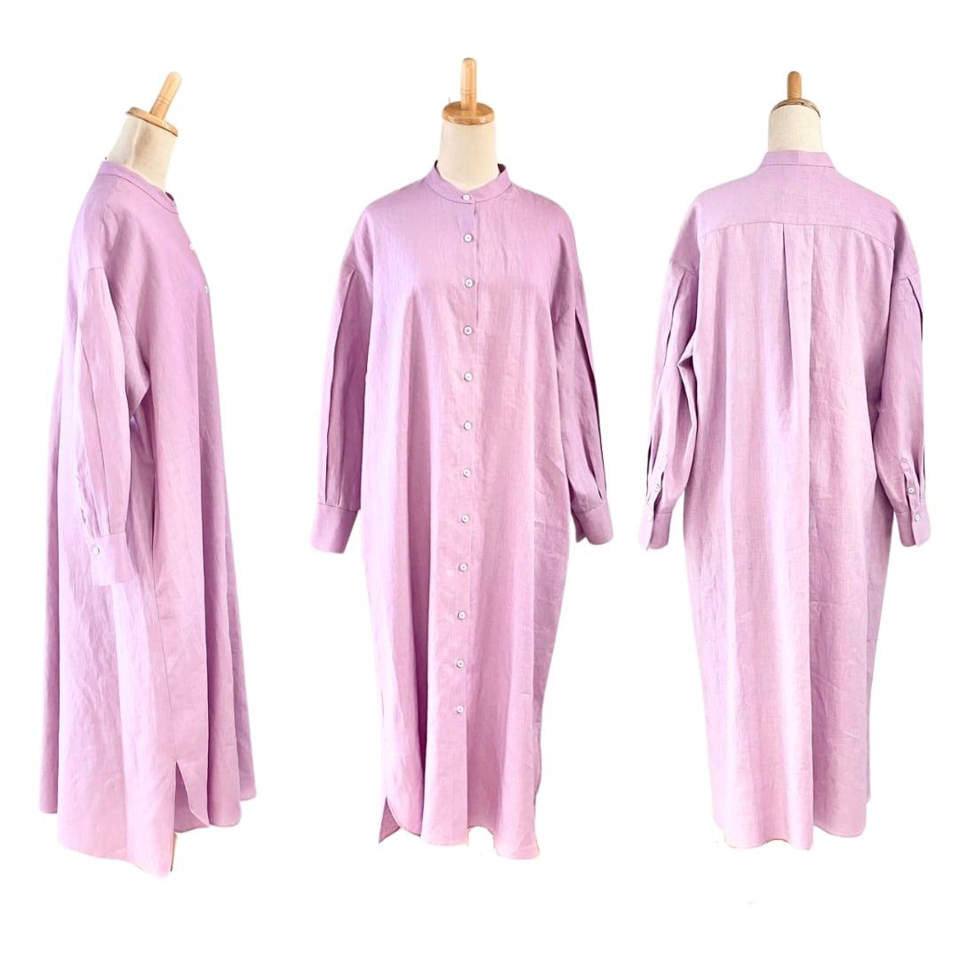 【Coloridas 】リネン シャツワンピース