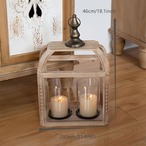 キャンドルスタンド 木製 キャンドルホルダー ガラスキャンドルカップ ヨーロッパ 田舎風 レトロスタイル オブジェ 置き物 アンティーク ホームデコレーション オーナメント メタルフックガラスカバー リビング 寝室 中庭キャンドルスタンド