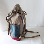 【Deadstock Item】バックパック / Top-flap Draw Backpack / アッシュグレー&ネイビー×バーガンディ・ボトム