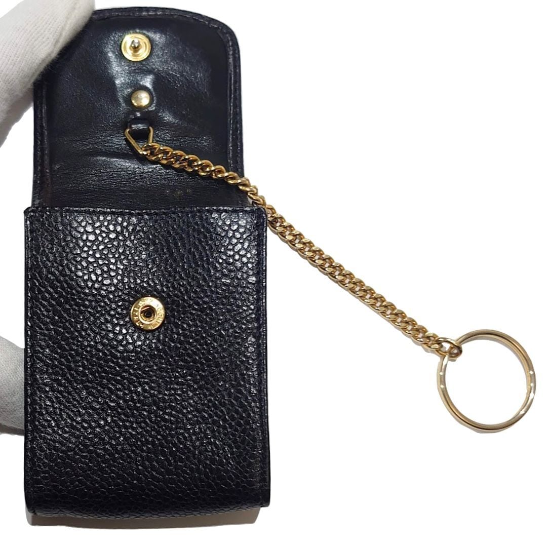 CHANEL シャネル キーケース ミニポーチ ココマーク 黒 キャビアスキン 