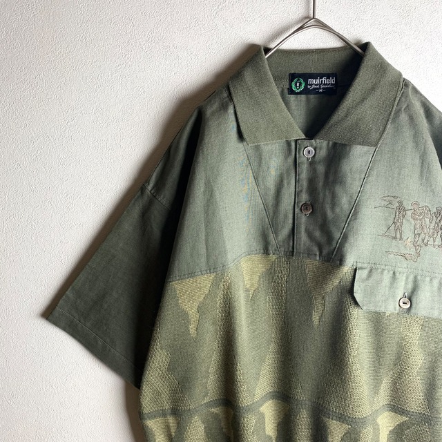 ～"summer knit polo shirt" military～