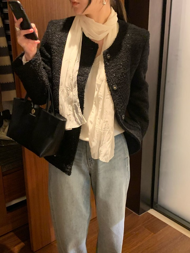 (予約) signature / Tear tweed jacket 2color