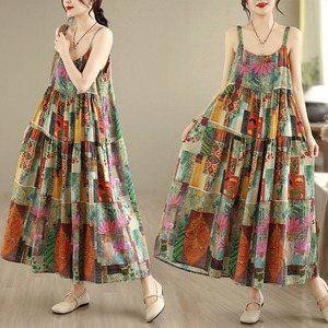 FLORAL SLEEVELESS RELAXED MAXI DRESS M-17691