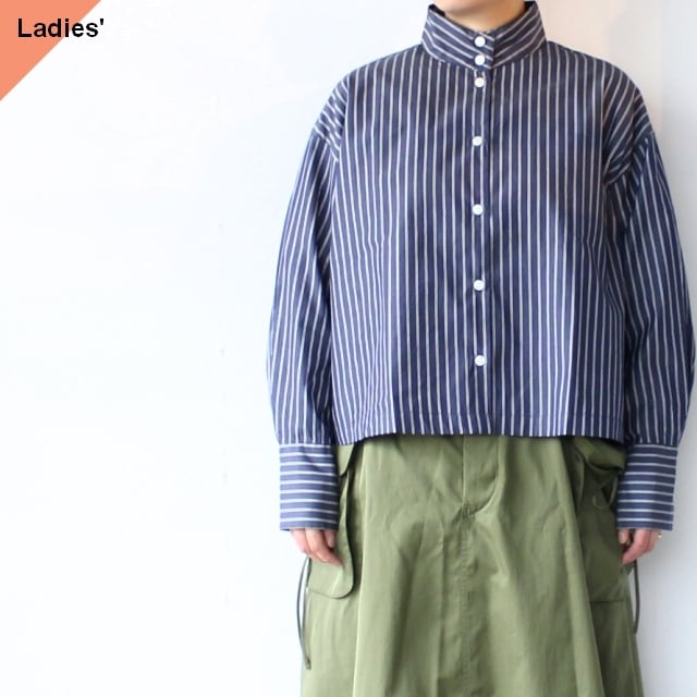 リネン スタンドカラーシャツ SETTO LINEN OKKAKE SHIRT