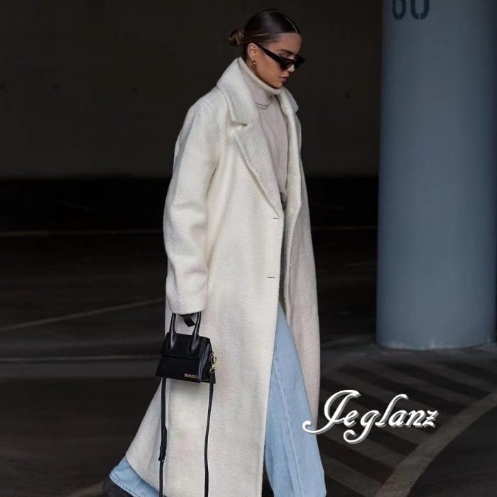 2色 ニット ロング丈 コート テーラード ドロップショルダー ♪(MB212)τ