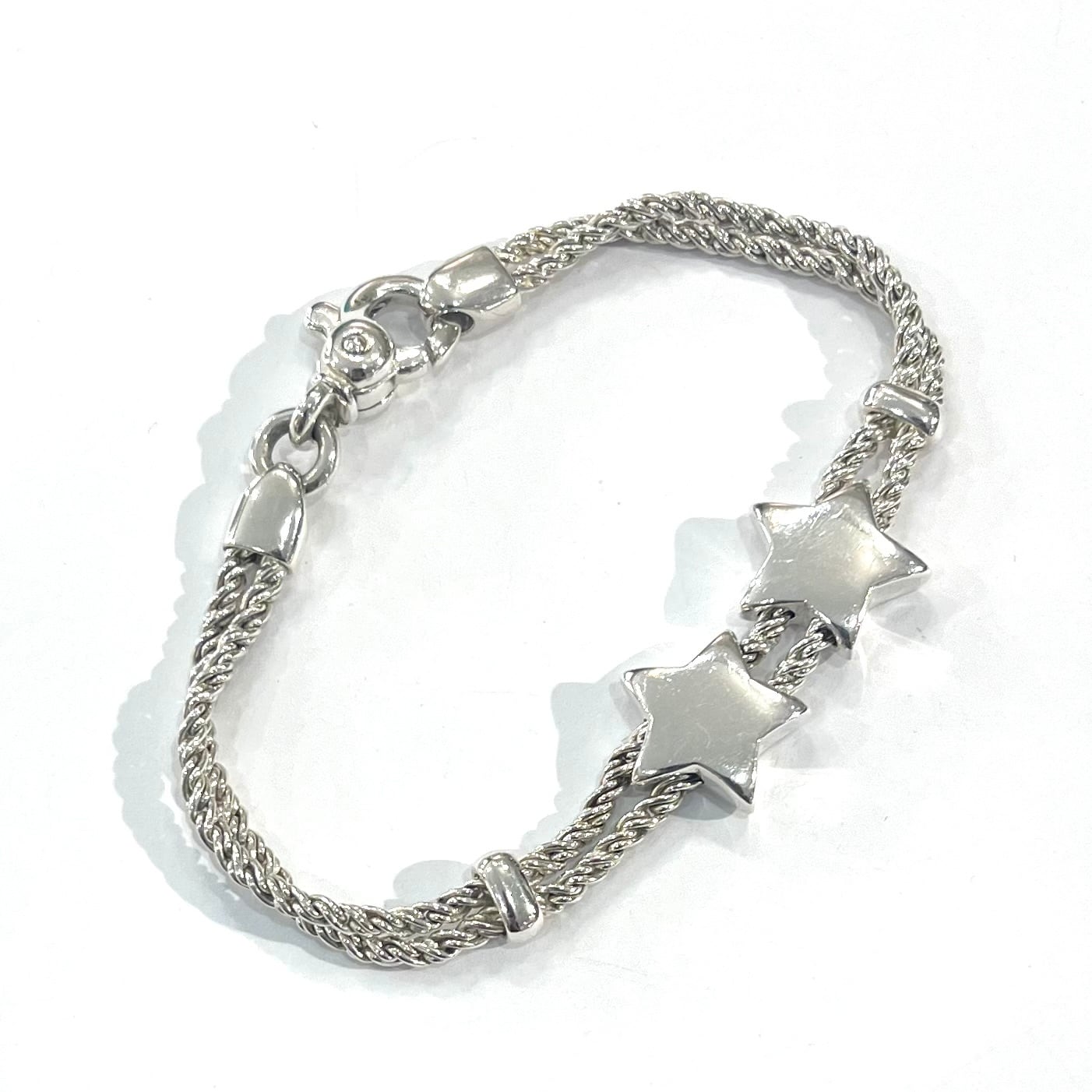 ティファニー TIFFANY ダブルロープ ダブルスター ブレスレット SV 特集掲載⭐︎希少【TIFFANY&CO.】2643 星に願いを。イタリア製ダブル星