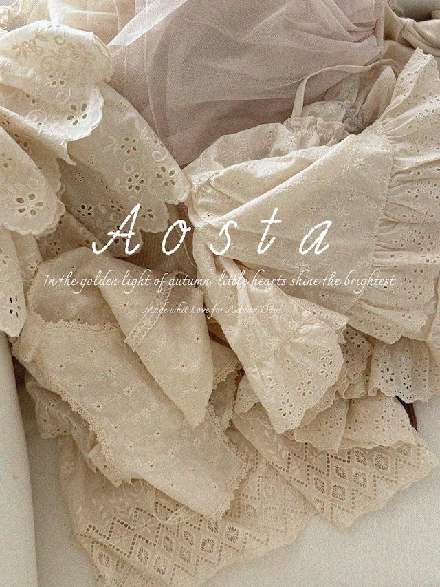 ⭐︎即納⭐︎[Aosta] lace cotton open dress