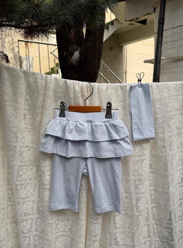 【5/9〆予約】<chouchoushasha>  Dot cancan capri leggings + hairband set