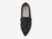 pointed-PEARL FLOWER / BLACK & BEIGE