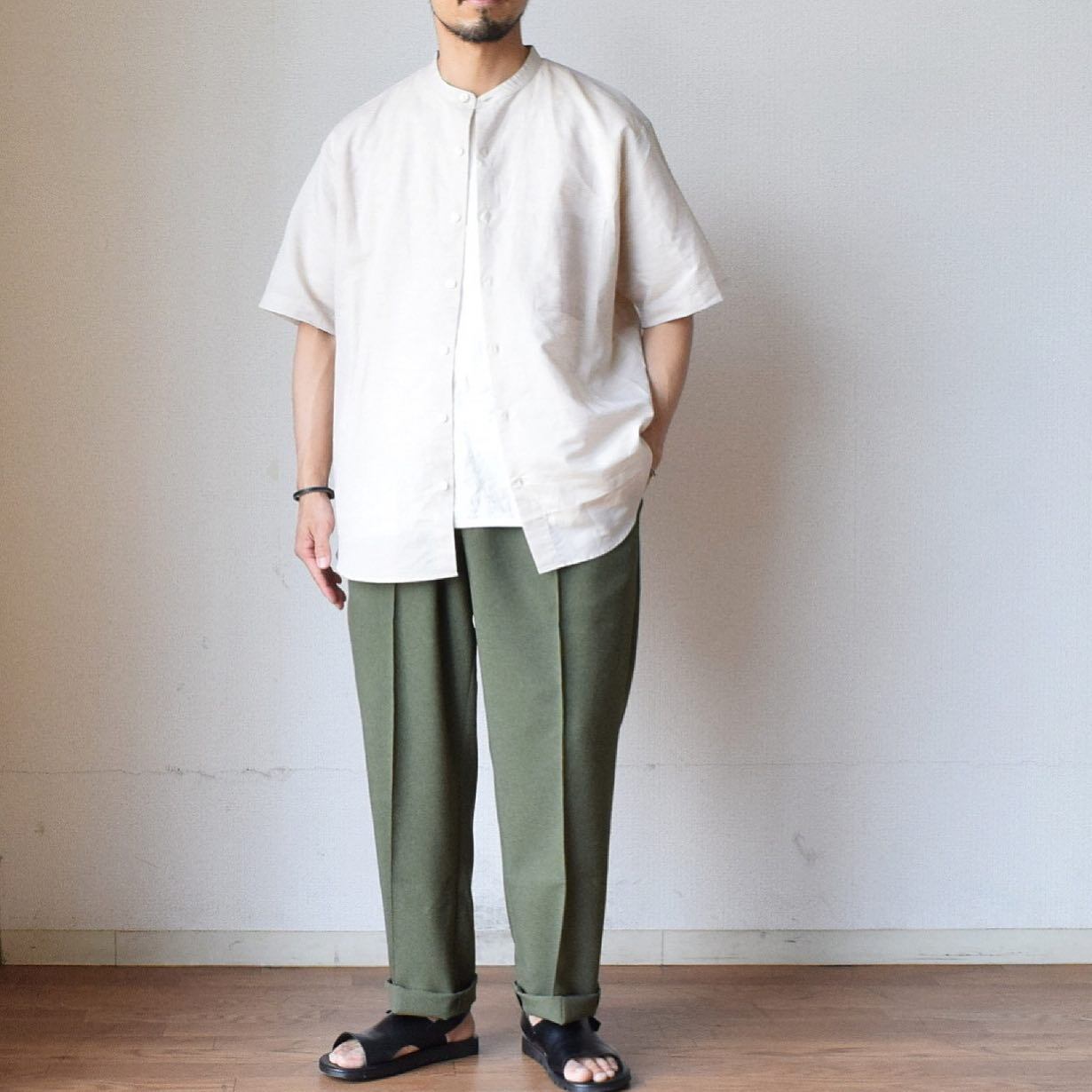 MANUAL ALPHABET LOOSE FIT BAND COLLAR SHIRT マニュアルアルファベット ルーズフィットバンドカラーシャツ  ブラウン/オリーブ/ベージュ