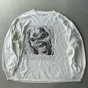バンドT ロックT アイアンメイデン IRON MAIDEN 長袖 Tシャツ ロンT バンT 白 2XLサイズ 古着