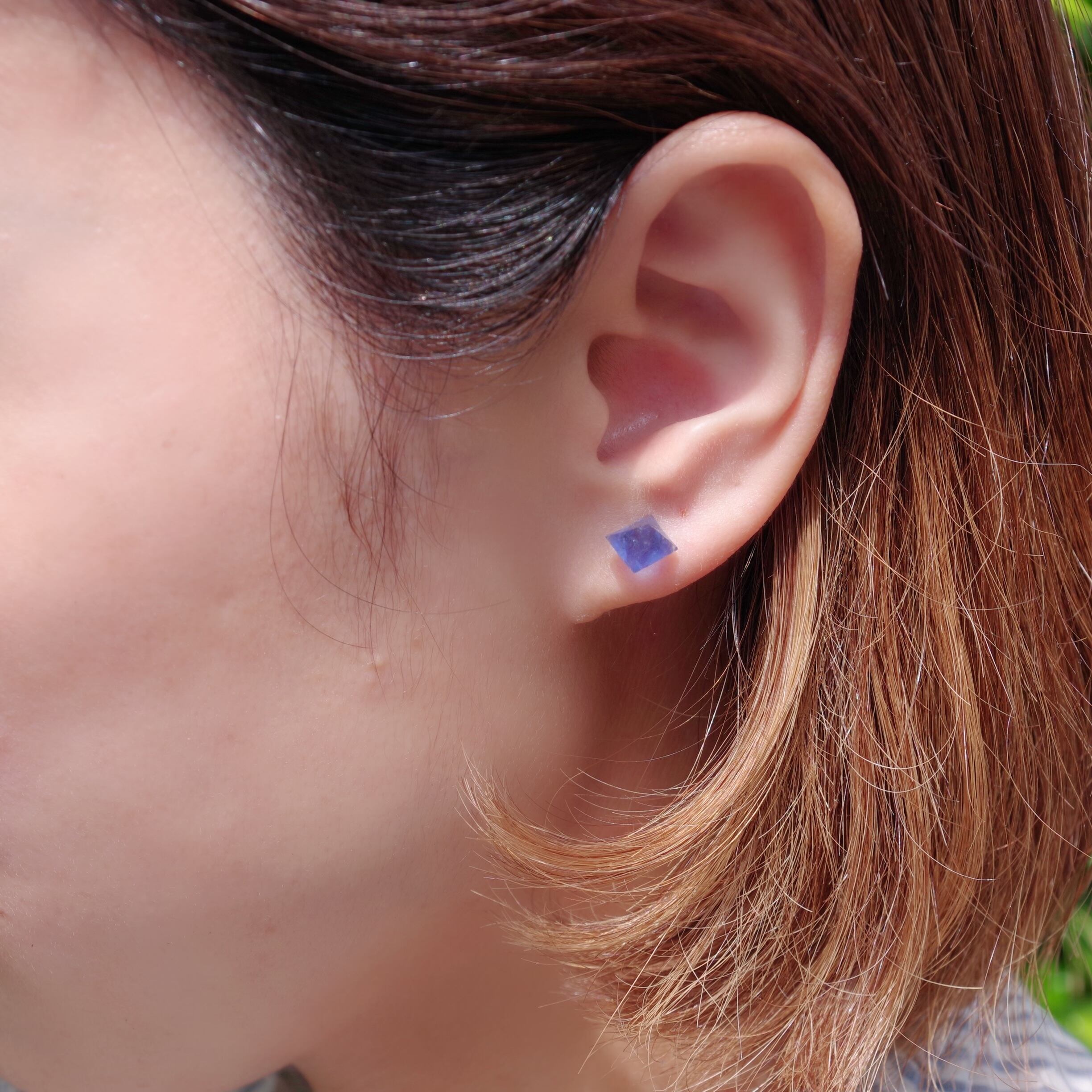 dino13様✾14kgf ブルーフローライトピアス♡ 14kgf☆天然石ブルー