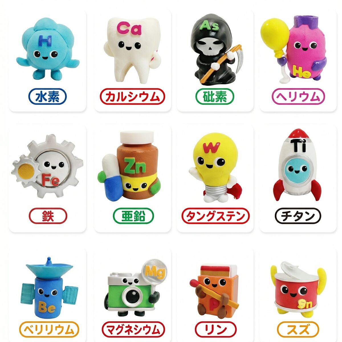 フルコンプ】 コレクタブルフィギュア そこらじゅう元素 【全12種