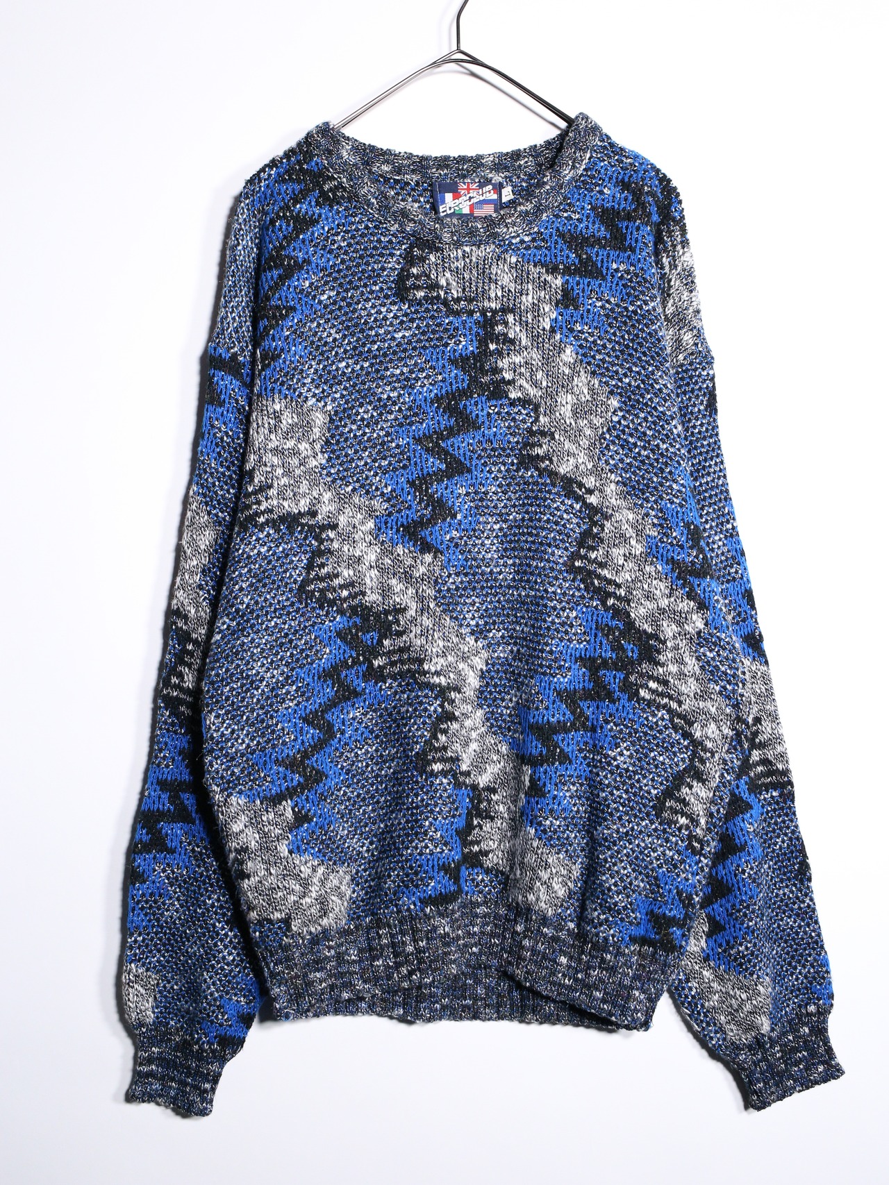 "ギザギザ" multi art pattern good coloring sweater - 7