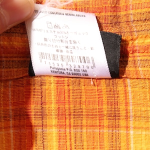 極美品 L オレンジ Puckerware Shirt Patagonia パッカーウェアシャツ パタゴニア  シアサッカー