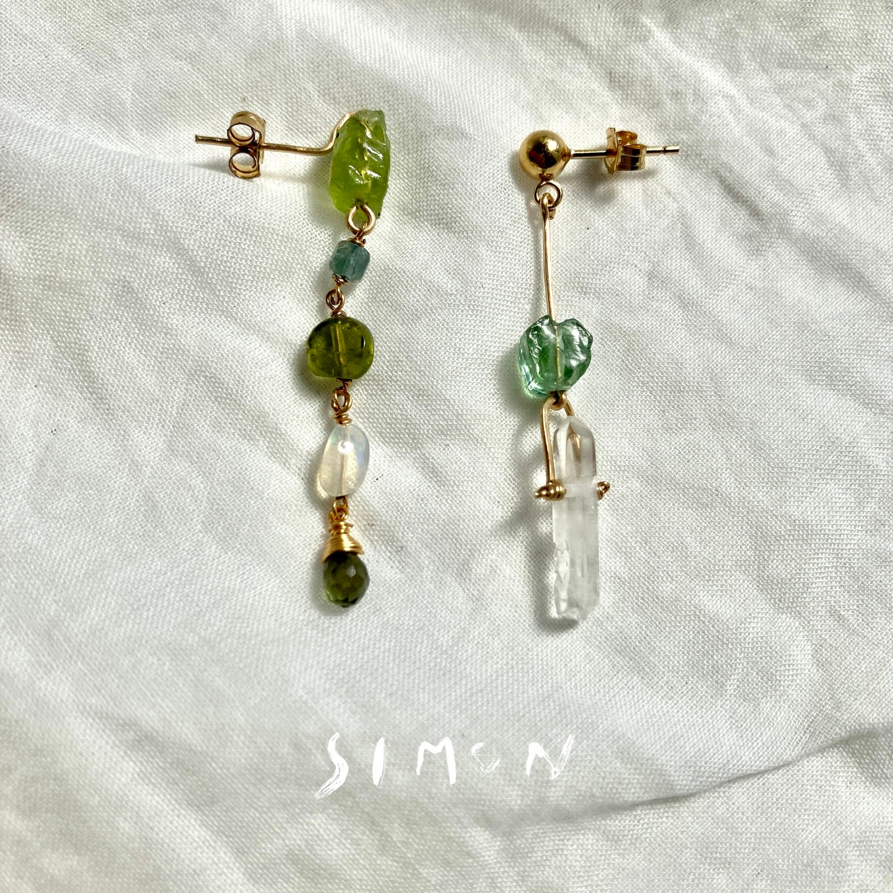 A green planet 蒼い星 K14gfピアス 1点もの | simon
