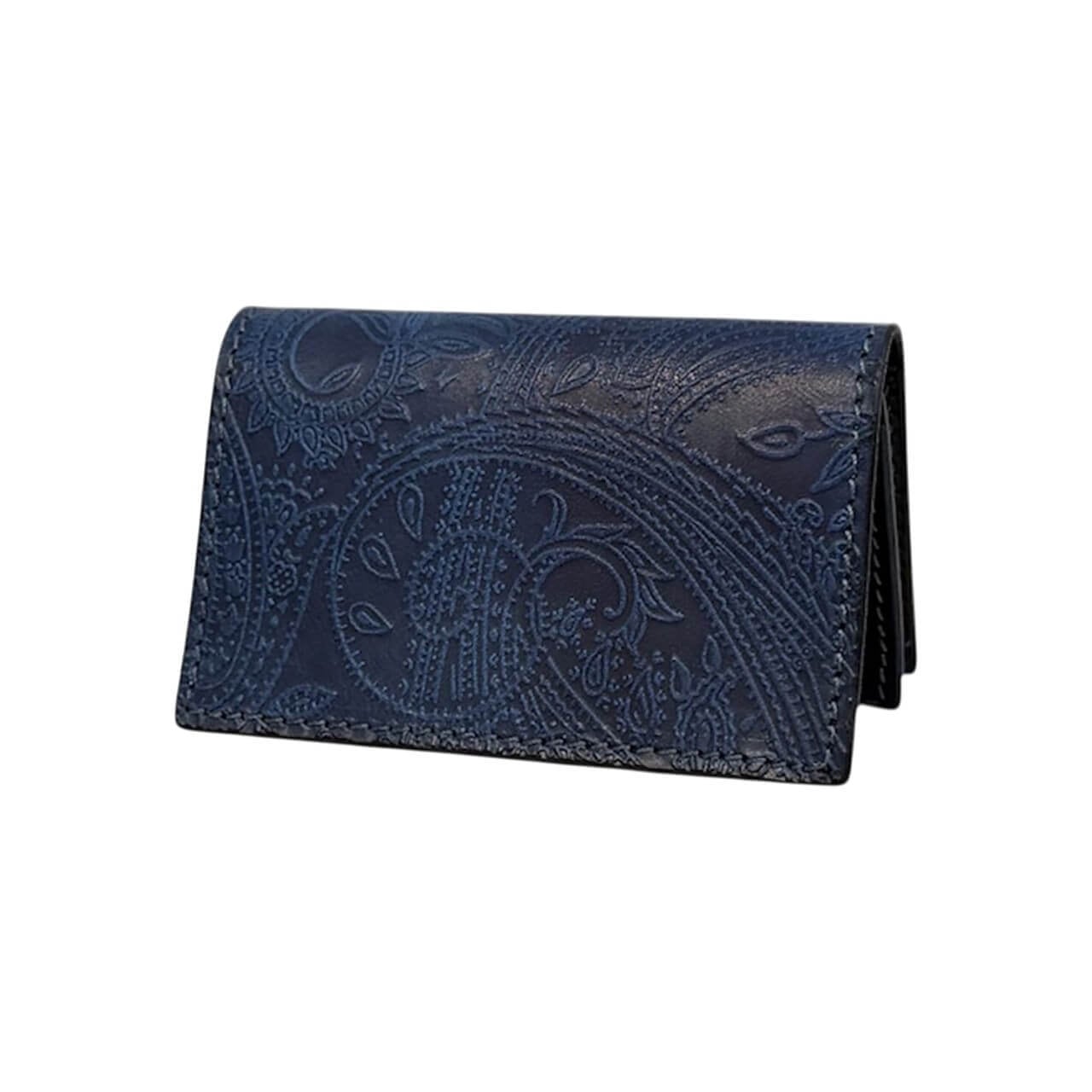 Re-ACT / Indigo Paisley Card Case - 藍染レザー(ペイズリー) カード