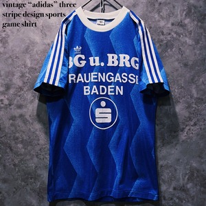 【doppio】vintage “adidas” three stripe design sports game shirt