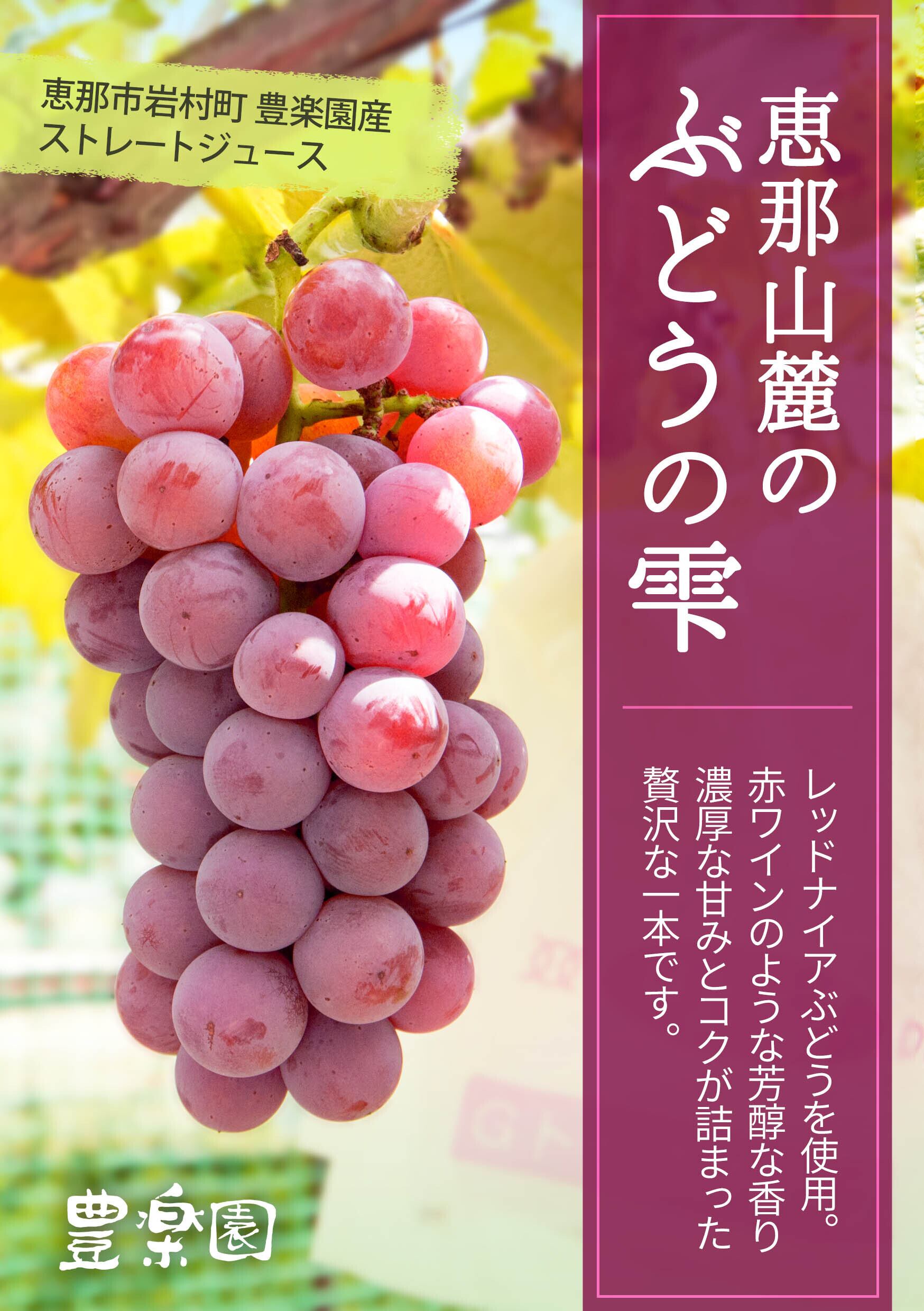 3本セット（ぶどう）】プレミアムジュース恵那山麓のぶどうの雫 | 豊