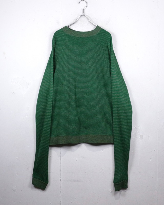 【Caka act2】60’s〜70’s Vintage Horizontal Stripe Raglan Sleeve Sweatshirt