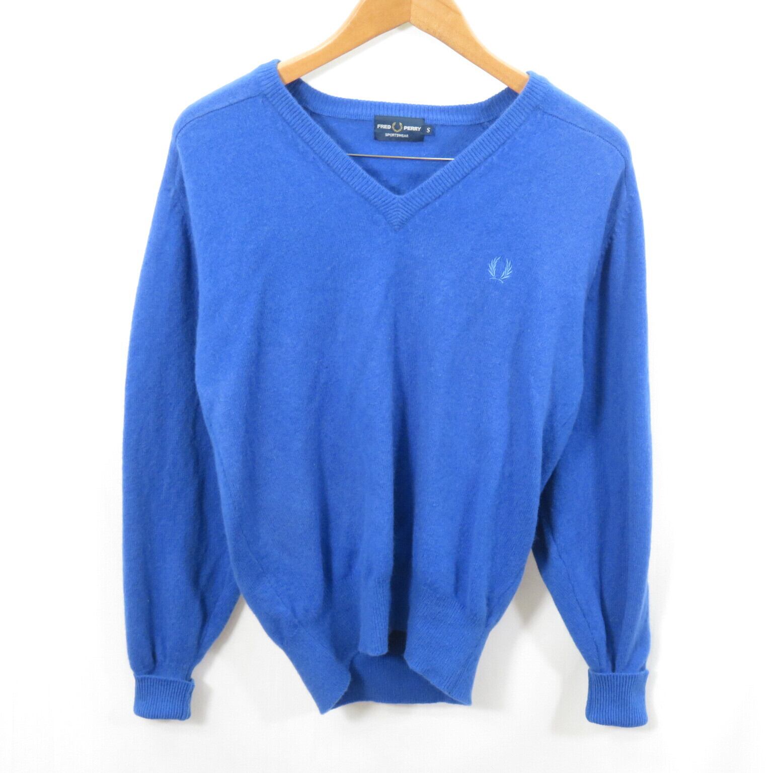 80s 90s FRED PERRY Vネック ニット セーター sizeS/フレッドペリー 