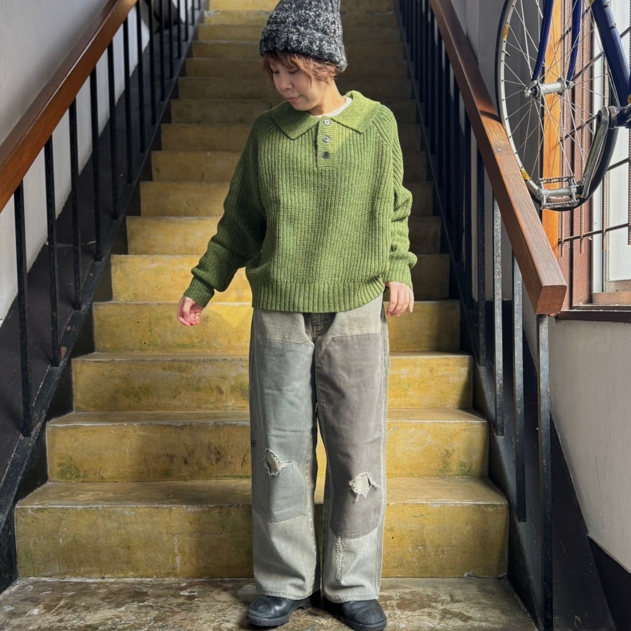 fig LONDON - シェットランド POLOニット | clever elephant