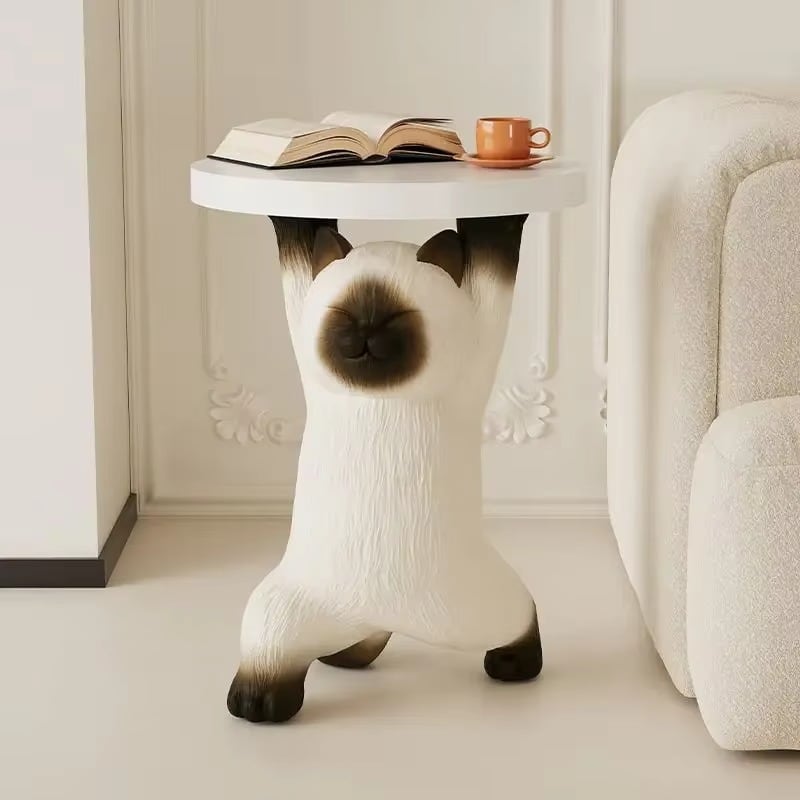 サイド テーブル 猫 ねこ ユニーク おしゃれ かわいい モダン インテリア シャム猫 コーヒー ナイト テーブル ベッドサイド ソファ 動物 アニマル SNS映え フォトジェニック ギフト プレゼント