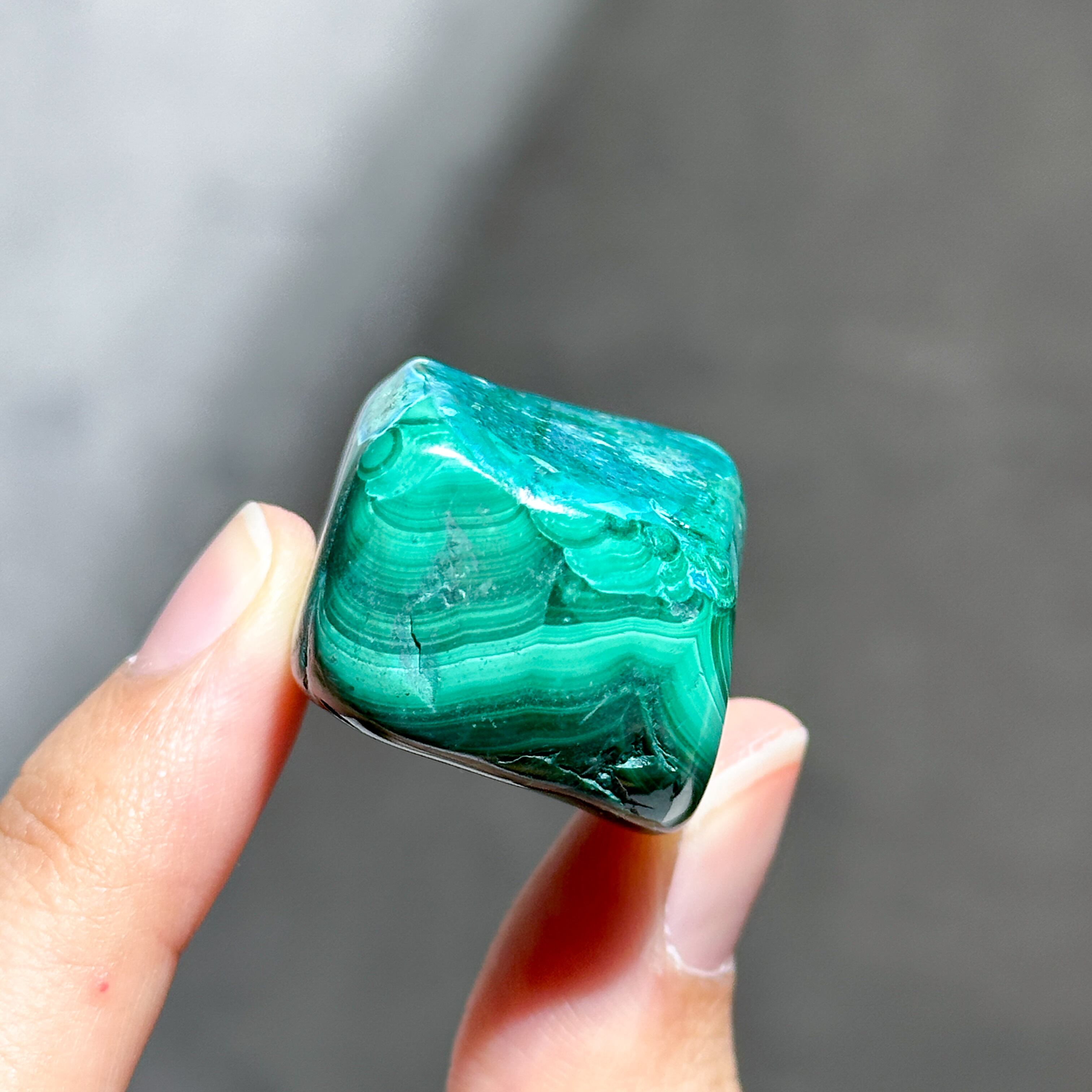 クリソコラ マラカイト マラカイト with クリソコラ（マラコラ） タンブル13◇ Malachite with