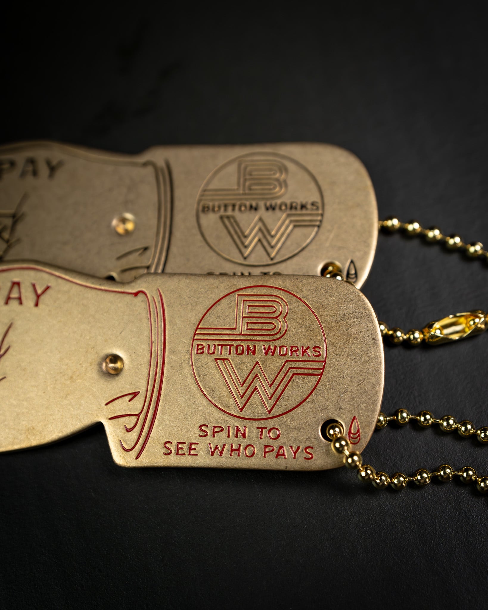 Button Works】BW You Pay Spinner Brass & Bottle Opener ボタン