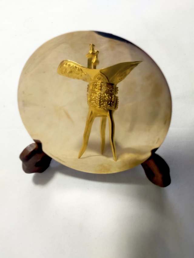 実用青銅鏡(小)B 高錫青銅製 卓上ミラー 手鏡 青銅器レプリカ 古代中国 三国志