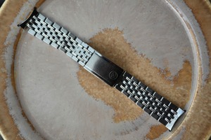 【金属ブレスレット】1967年製 IWC ヨットクラブ用 7連フラットブレス ”初期ボールロゴ” 18㎜ ゲイフレア ステンレス International watch company Flat link bracelet