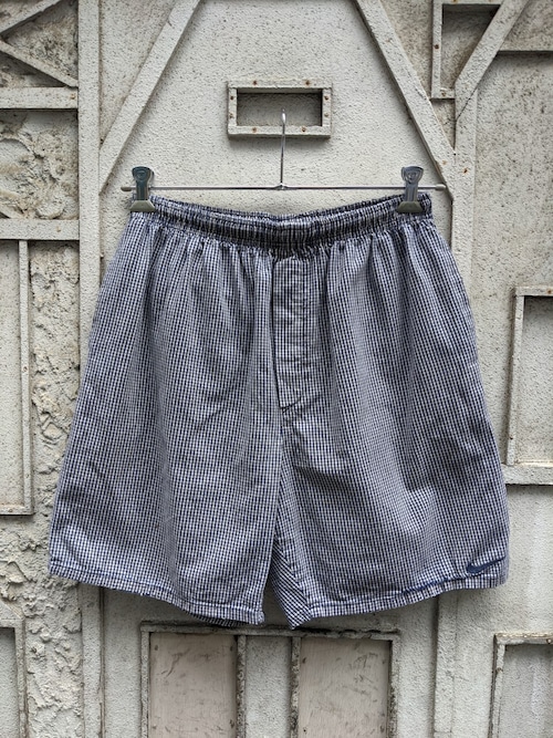 "NIKE" gingham check cotton shorts vintage