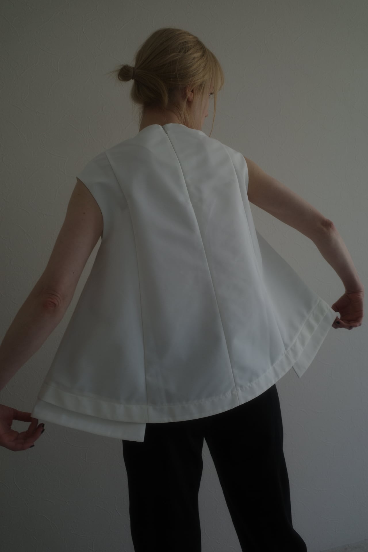 step hem tent blouse (white)