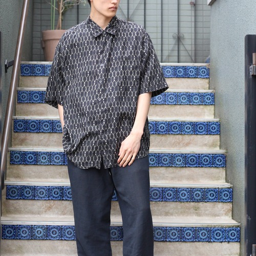 USA VINTAGE HALF SLEEVE PATTERNED ALL OVER SILK SHIRT/アメリカ古着半袖総柄シルクシャツ