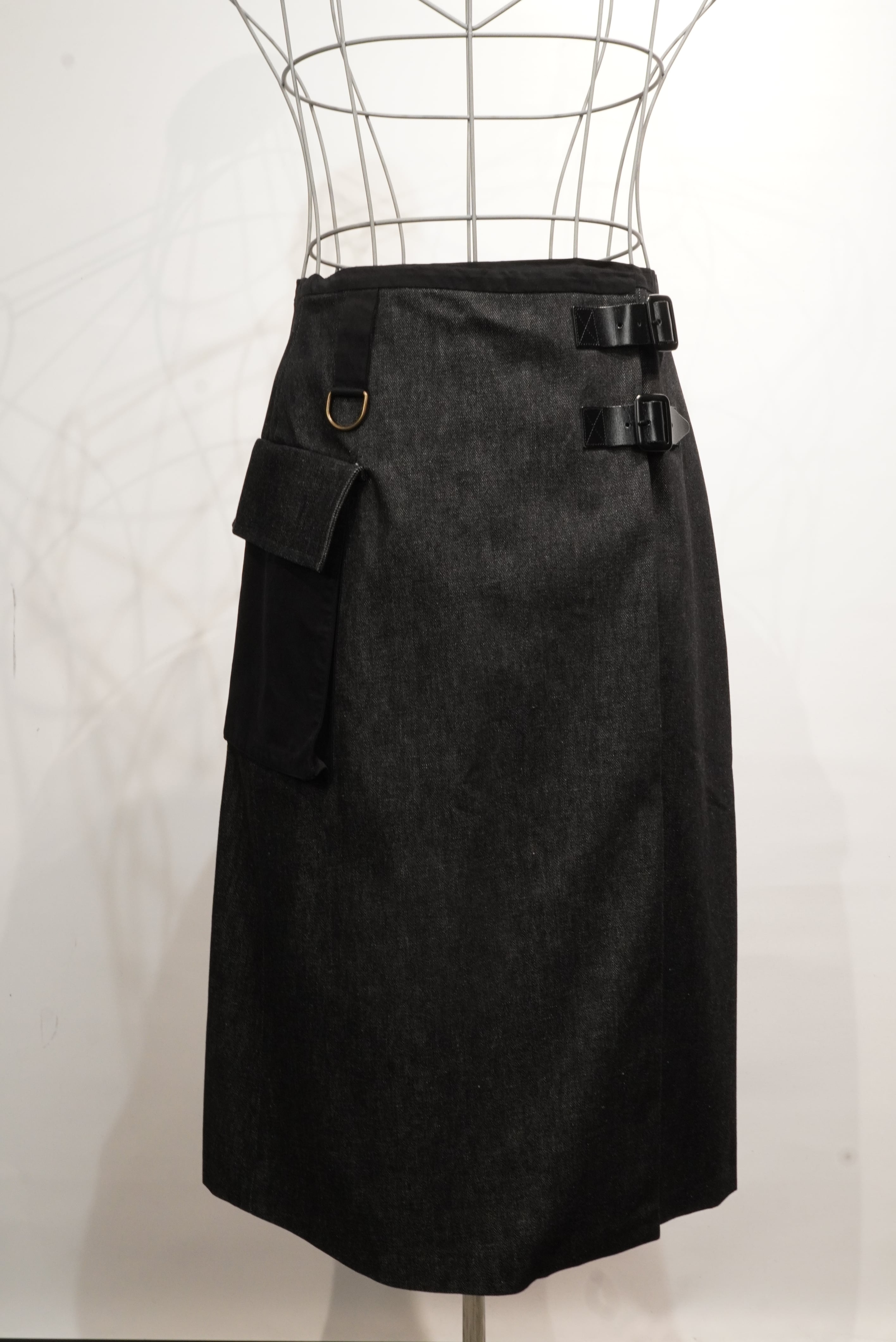 NICHOLAS DALEY / Black Denim ''WRAP KILT'' ND -AW24-WK2-CO-BK