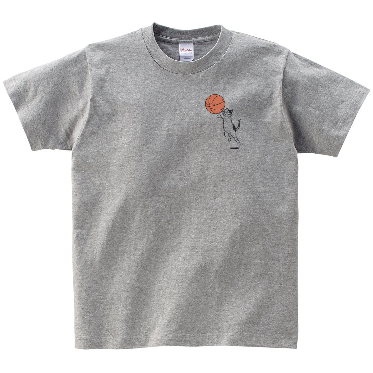 にゃんこ バスケ シュート Tシャツ cat55 イラスト 猫 ねこ ネコ ゆるい バスケットボール