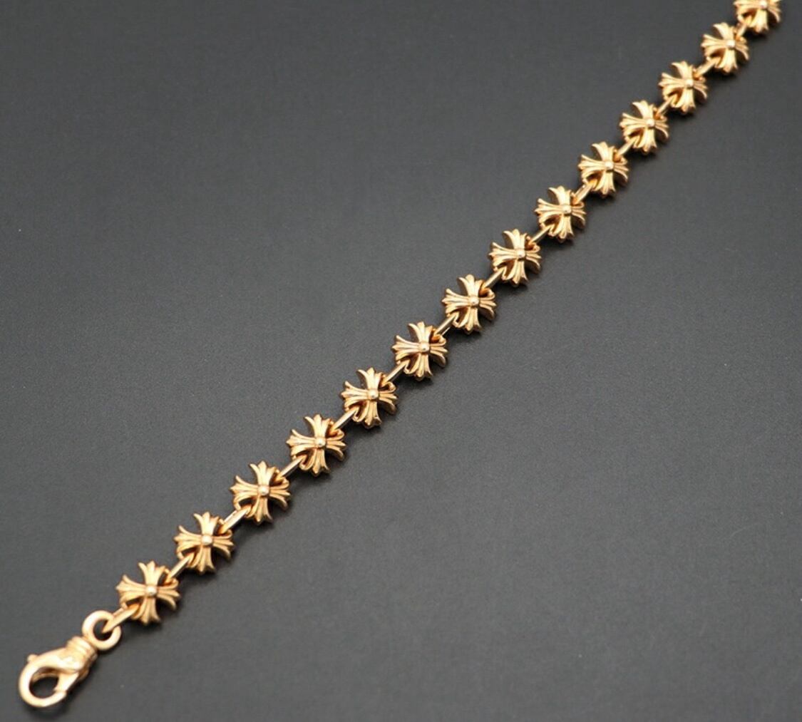 クロムハーツ  ブレス CHROME HEARTS クロムハーツ 22K 14リンク CH X LNK CHクロス リンク