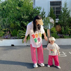 英字カラフルベアプリントTシャツ