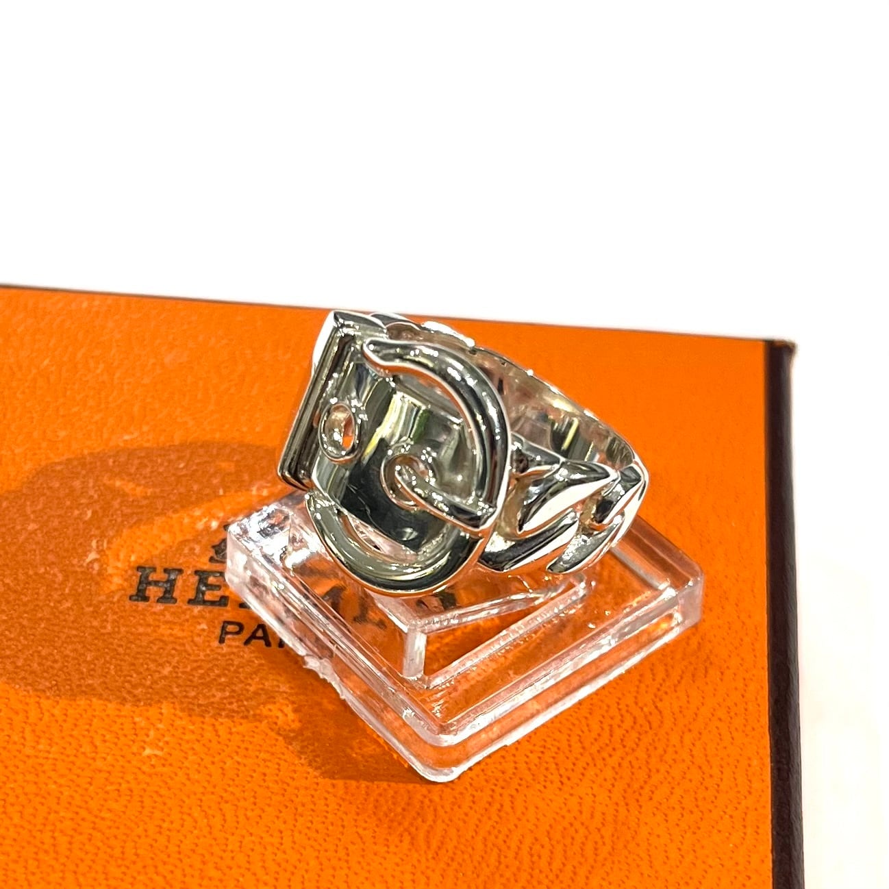 HERMÈS】【53/13号】2711 エルメスブックルセリエ 指輪 シルバー925
