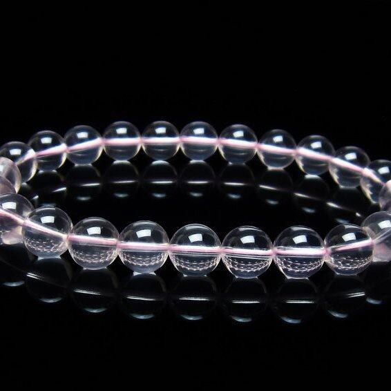 スターミルキークォーツ ブレスレット 8mm スター効果 ピンク 一点物 メール便可 [M便 1/10] 111-37714