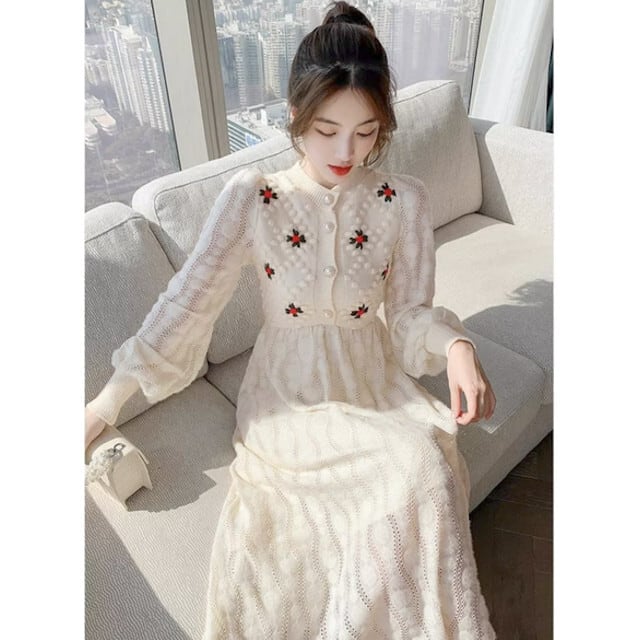 ワンピース レディース ロングワンピ 長袖 レース 透け感 上品 ワンピース レディース ロングワンピ 長袖 レース 透け感 上品