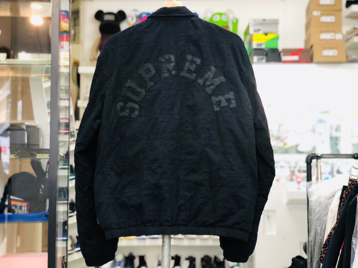 Supreme 19SS Patchwork Harrington Jacket LARGE BLACK 100JI8443  